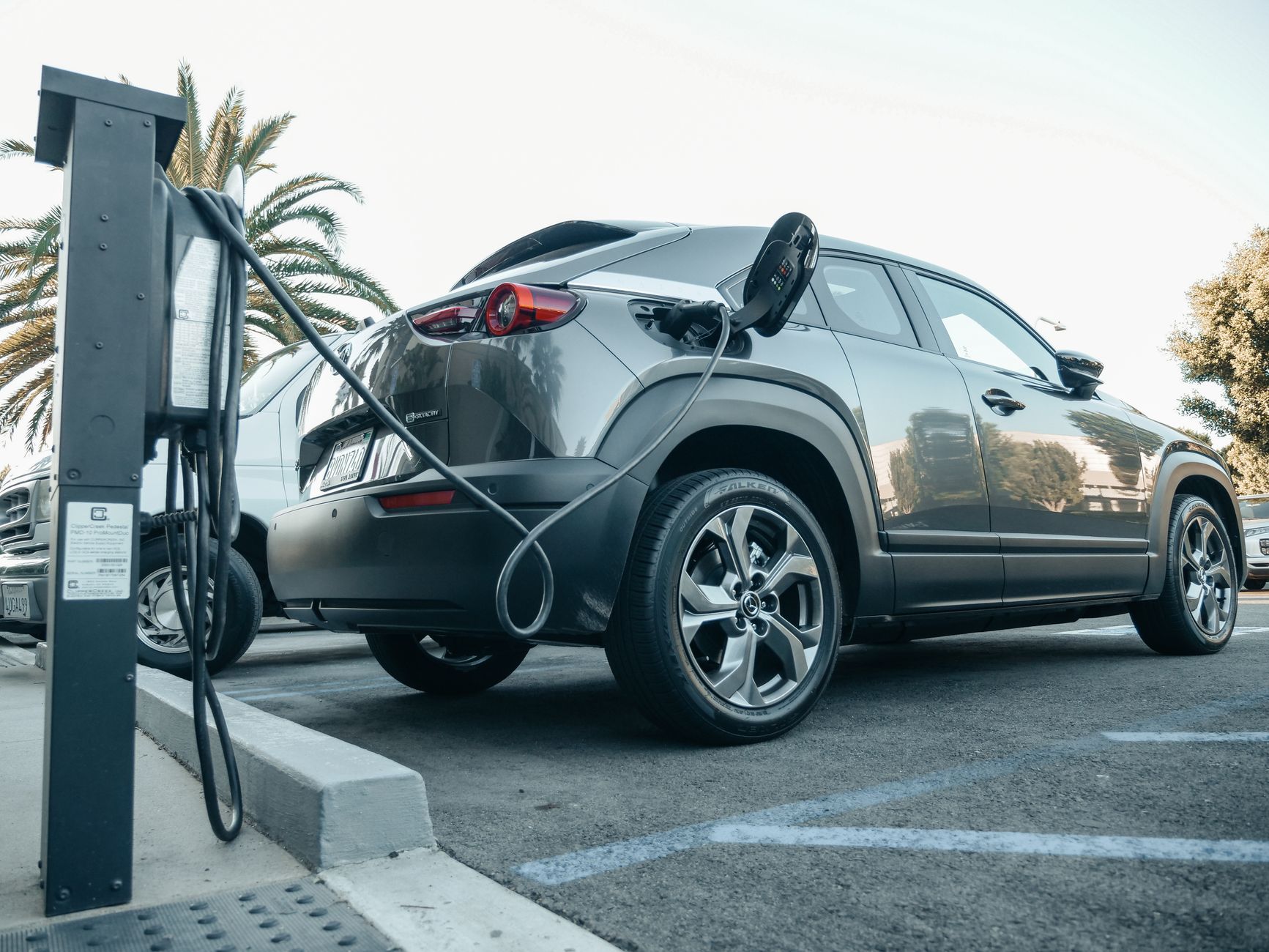 Tata Nexon EV parked at an Indian charging station